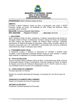 OFÍCIO No - Governo Municipal de Ipueiras