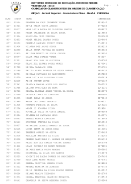 lista dos classificavéis - teresina (manhã)