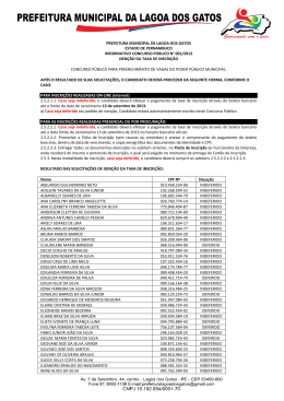 Informativo 001 - Isen&ccedil;&atilde;o da Taxa de Inscri&ccedil;&atilde;o