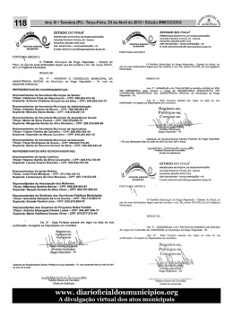 ESTADO Do PiA ur` - Diário Oficial dos Municípios