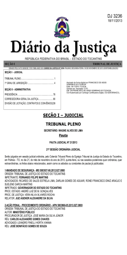DJ 3236 - Tribunal de Justi&ccedil;a do Estado do Tocantins