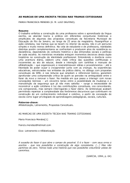 AS MARCAS DE UMA ESCRITA TECIDA NAS TRAMAS