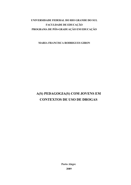 A (s) pedagogia (s) com jovens em contextos de uso de drogas