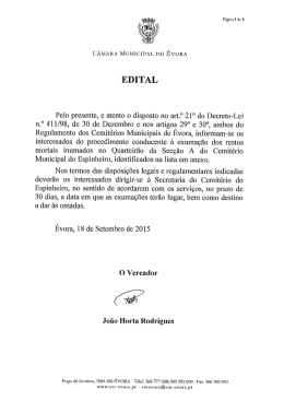EDITAL - Câmara Municipal de Évora