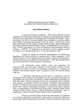 valores pol&iacute;ticos e poder legislativo