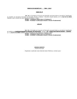 DECRETO N&ordm; - Prefeitura de S&atilde;o Mateus