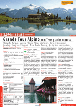 Grande Tour Alpino com Trem glaciar express