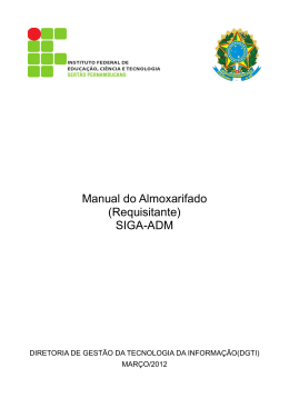 Manual do Almoxarifado (Requisitante) SIGA-ADM - IF Sertão-PE