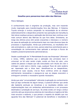 1/6 Desafios para pensarmos lean al&eacute;m das f&aacute;bricas Fl&aacute;vio