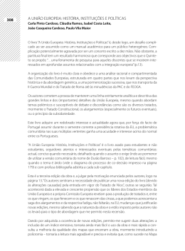 A uni&atilde;o europeiA: hist&oacute;riA, institui&ccedil;&Otilde;es e pol&iacute;ticAs