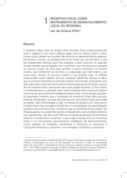 1 INCENTIVO FISCAL COMO INSTRUMENTO DE