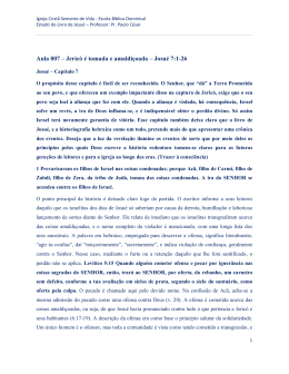Josu&eacute; 7:1-26 - Igreja Crist&atilde; Semente de Vida