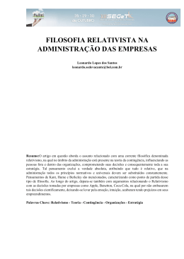 filosofia relativista na administra&ccedil;&atilde;o das empresas