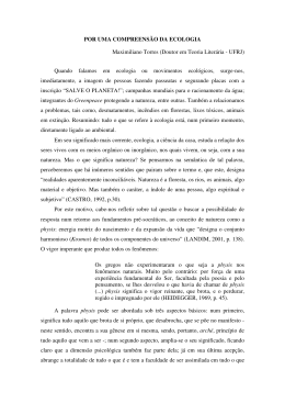 Por uma compreens&atilde;o da Ecologia - Faculdade de Letras