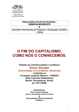 SEPAC - Palestra de Elmar Altvater,