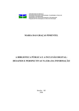 MARIA DAS GRA&Ccedil;AS PIMENTEL A BIBLIOTECA P&Uacute;BLICA E A