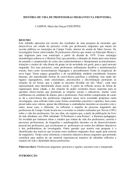 HISTORIA DE VIDA DE PROFESSORAS MIGRANTES NA