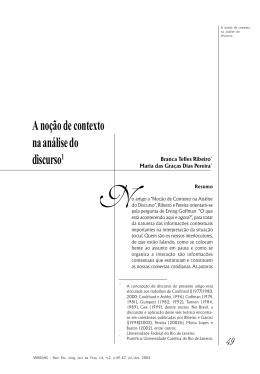 A no&ccedil;&atilde;o de contexto na an&aacute;lise do discurso