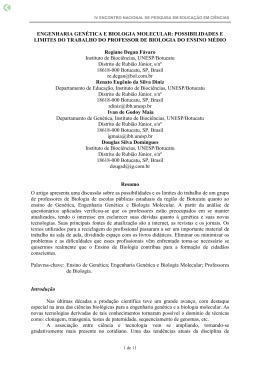 ENGENHARIA GEN&Eacute;TICA E BIOLOGIA MOLECULAR