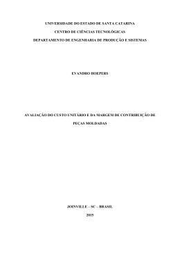 Avaliação do custo unitário da margem de contribuição de peças
