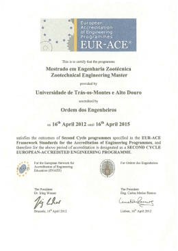 Mestrado em Engenharia Zootécnica