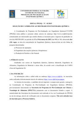 edital ppgeq 01-2015 - Centro de Tecnologia