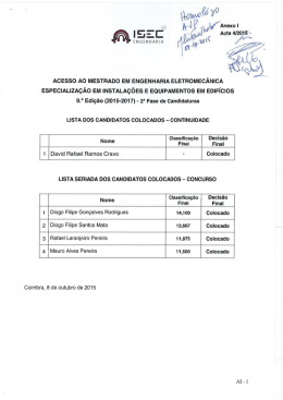 AcESSO AO MESTRADO EM ENGENHARIA ELETROMEO&Acirc;NIcA