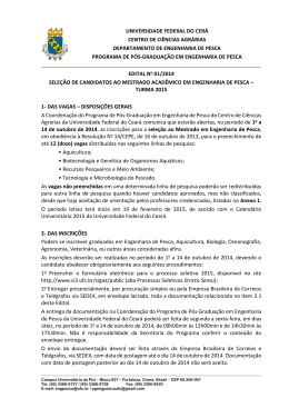 Edital 2015 - P&oacute;s-Gradua&ccedil;&atilde;o em Engenharia de Pesca