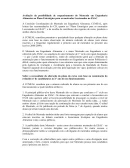 Avaliação da possibilidade de enquadramento do Mestrado