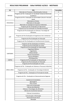 RESULTADO PRELIMINAR - Edital FAPERGS 14/2013