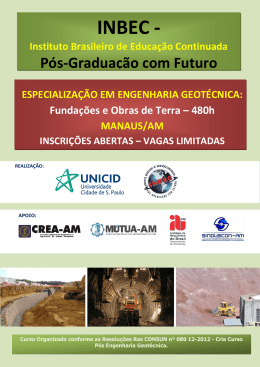 ESP. EM ENGENHARIA GEOT&Eacute;CNICA &ndash; 480h