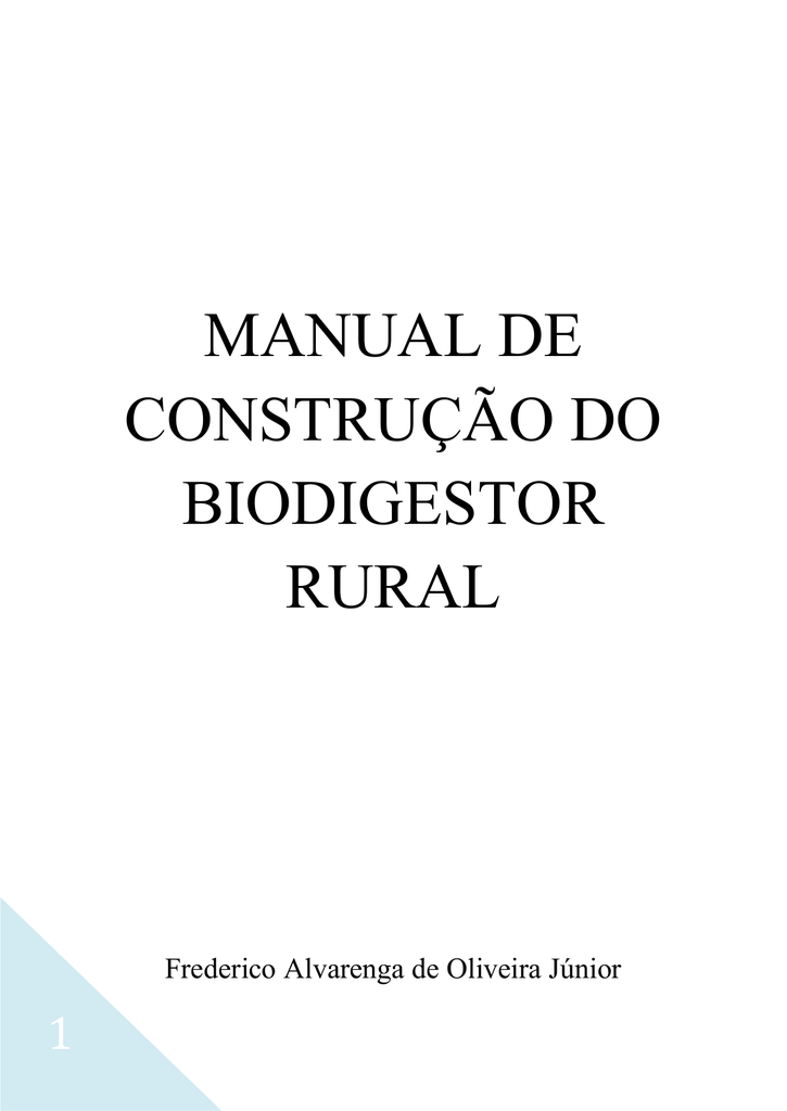 Manual de Construção do Biodigestor Rural