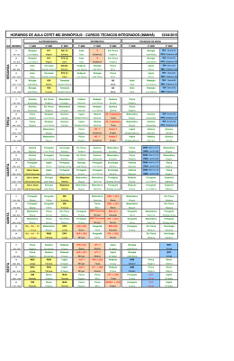 HOR&Aacute;RIOS DE AULA cEFET-MG Dlle&Oacute;PoLls