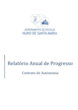 Relatório Anual de Progresso - Agrupamento de Escolas Nuno de