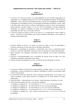 Regulamento do concurso “Um conto que contas”