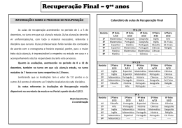 Recupera&ccedil;&atilde;o Final &ndash; 9os anos