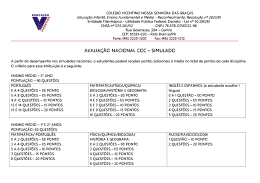 AVALIAÇÃO NACIONAL COC – SIMULADO