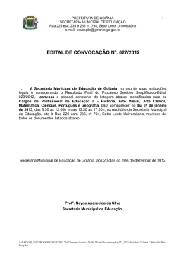 Edital Convoca&ccedil;&atilde;o 027/12
