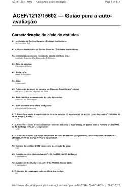 ACEF/1213/15602 &mdash; Gui&atilde;o para a auto- avalia&ccedil;&atilde;o