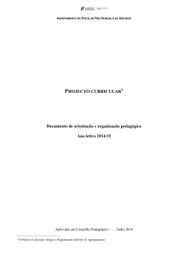 projecto curricular - Agrup. de Escolas Frei Gon&ccedil;alo de Azevedo