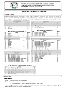 INFORMA&Ccedil;&Otilde;ES B&Aacute;SICAS DO EDITAL