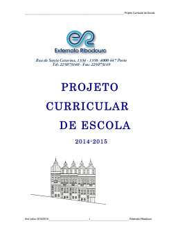 PROJETO CURRICULAR DE ESCOLA