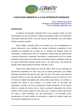 A EDUCA&Ccedil;&Atilde;O AMBIENTAL E A SUA INTERDISCIPLINARIDADE