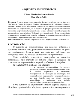 ARQUIVISTA EMPREENDEDOR Eliana Maria dos Santos Bahia