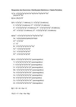 Respostas dos Exerc&iacute;cios: Distribui&ccedil;&atilde;o Eletr&ocirc;nica e Tabela