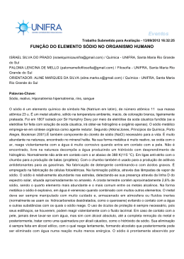 FUN&Ccedil;&Atilde;O DO ELEMENTO S&Oacute;DIO NO ORGANISMO HUMANO