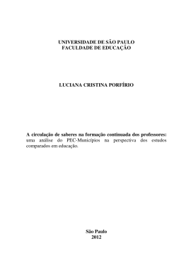 A circula&ccedil;&atilde;o de saberes na forma&ccedil;&atilde;o continuada dos professores