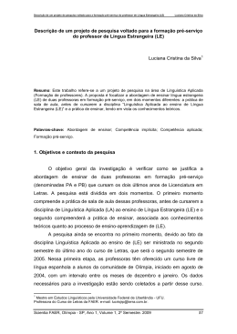 Descri&ccedil;&atilde;o de um projeto de pesquisa voltado para a