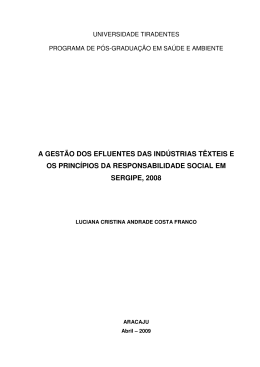 A gest&atilde;o dos efluentes t&ecirc;xteis e os princ&iacute;pios de