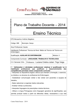 Ensino T&eacute;cnico - Etec Monsenhor Ant&ocirc;nio Magliano